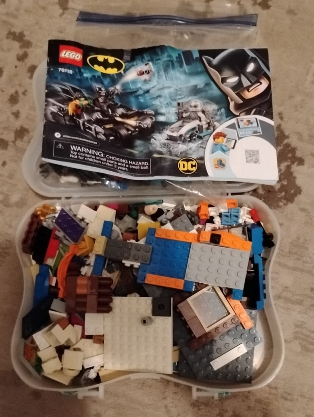 Lego Mixed Bricks and Batman Pieces - Blue, Orange, Gray And Extra Box of Legos